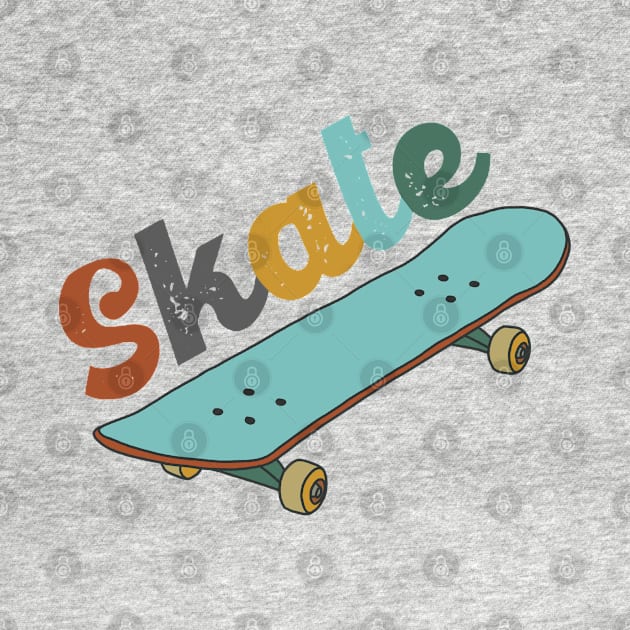 Retro skateboard by Pickle-Lily